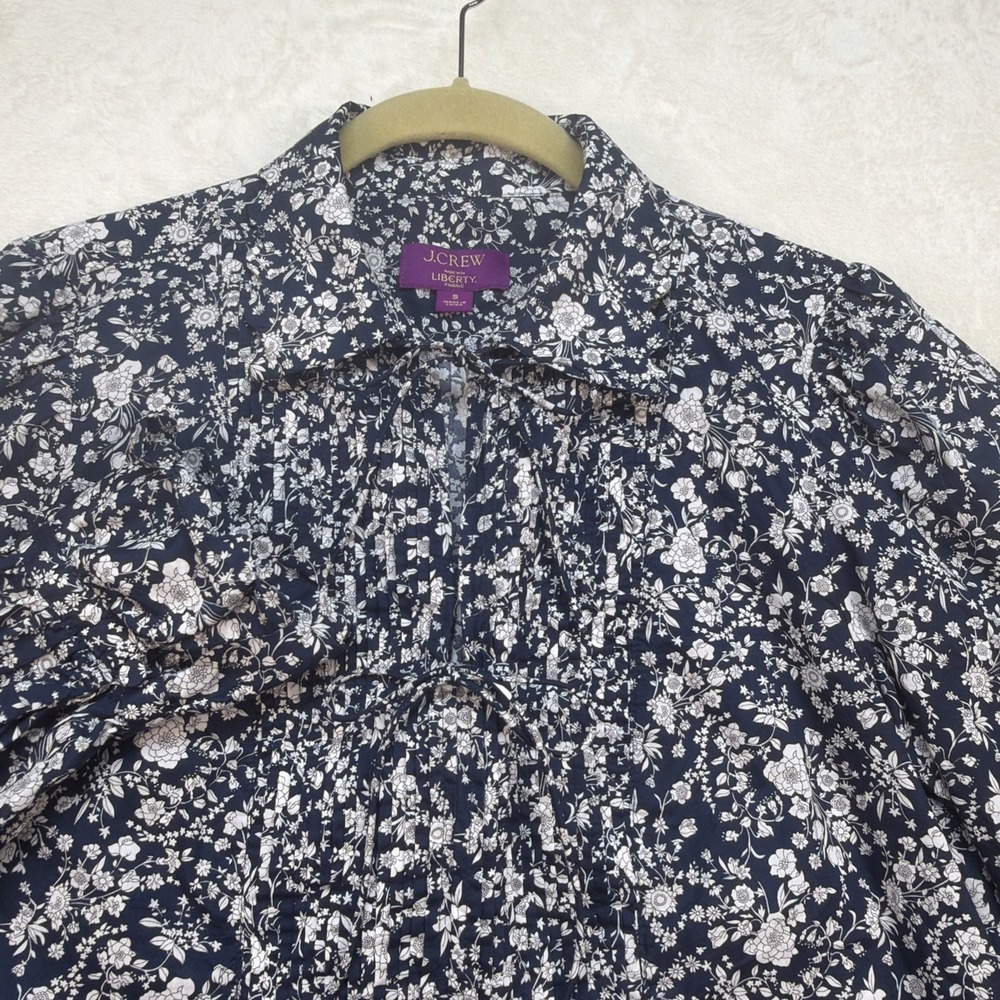 J Crew Liberty Fabric Floral Blouse Women's Small Cottagecore Peasant Top